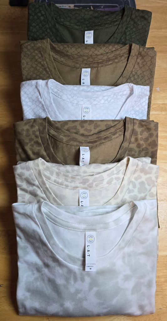 Camo and Animal Print Short Sleeve